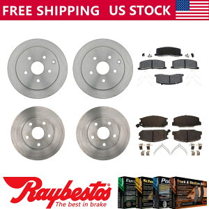 brake disc rotor 1991-1996�̃g���^�v���r�A�t�����g���A�u���[�L���[�^�[�ƃZ���~�b�N�u���[�L�p�b�h For 1991-1996 Toyota Previa Front Rear Brake Rotors & Ceramic Brake Pads
