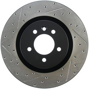 brake disc rotor STOPTECH 127.22011R SELECT SPORT SPORT CROSS-DRILLILDSLOTTED DISC BRAKE ROTOR StopTech 127.22011R Select Sport Cross-Drilled And Slotted Disc Brake Rotor