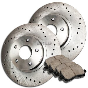 brake disc rotor A0496 Fit 2009 2010 Infiniti FX35 FX45�t�����g�h�����u���[�L���[�^�[�Z���~�b�N�p�b�h A0496 FIT 2009 2010 Infiniti FX35 FX45 FRONT Drilled Brake Rotors Ceramic Pads�y���s�A���i�z