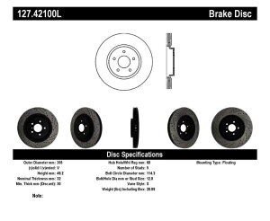 brake disc rotor STOPTECH SPORTSTOP�X���b�g���h�����t�����g�����[�^�[G37 / 370Z StopTech SportStop Slotted & Drilled Front Left Rotor for G37 / 370Z�y���s�A���i�z