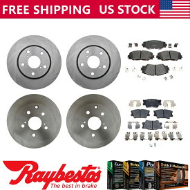 brake disc rotor 2014-2018 TOYOTA RAV4フロントリアブレーキローターとセラミックブレーキパッドレイベスト For 2014-2018 Toyota RAV4 Front Rear Brake Rotors & Ceramic Brake Pads Raybestos
