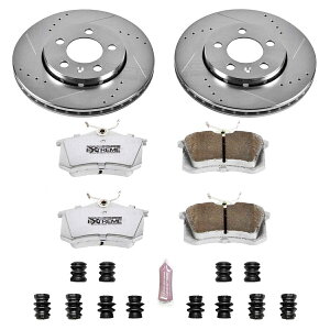 brake disc rotor K920-26 PowerStop 2�z�C�[���Z�b�g�u���[�L�f�B�X�N�ƃp�b�h�L�b�gVW Jetta Golf R32�p K920-26 Powerstop 2-Wheel Set Brake Disc and Pad Kits Rear for VW Jetta Golf R32�y���s�A���i�z