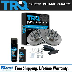 brake disc rotor TRQ�t�����g���^���b�N�u���[�L�p�b�h�����[�^�[�L�b�gw/f150�}�[�NLT 2wd�p���w���� TRQ Front Metallic Brake Pad & Rotor Kit w/Chemicals for F150 Mark LT 2WD�y���s�A���i�z
