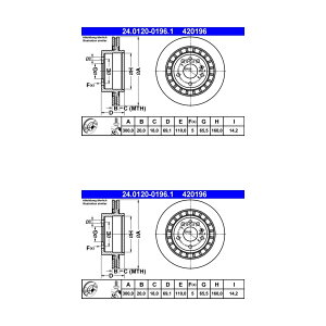 brake disc rotor Saab 9-5 ATE/v~A1̃AfBXNu[L[^[i2j420196 5232756 Saab 9-5 ATE/Premium One Rear Disc Brake Rotors (2) 420196 5232756