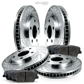 brake disc rotor アカディア用のフルキットクロスドリルブレーキローターディスクとセラミックパッド、エンクレーブ Full Kit Cross-Drilled Brake Rotors Disc and Ceramic Pads For Acadia,Enclave