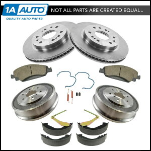 brake disc rotor Z~bNfBXNu[LpbhV[Y[^[ƃhLbgGMsbNAbvgbNp̃n[hEFAt Ceramic Disc Brake Pads Shoes Rotor & Drum Kit with Hardware for GM Pickup Truck