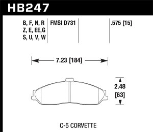 brake disc rotor z[NptH[}XHB247G.575 DTC-60fBXNu[LpbhtBbg97-13RxbgGTO XLR Hawk Performance HB247G.575 DTC-60 Disc Brake Pad Fits 97-13 Corvette GTO XLR