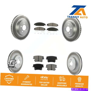 brake disc rotor hbW[dp̃tgAR[eBOfBXNu[L[^[ƃZ~^pbhLbg Front Rear Coated Disc Brake Rotors And Semi-Metallic Pads Kit For Dodge Charger