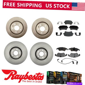 brake disc rotor 2013NAEfBA4I[[htgAu[L[^[ƃ^bNu[LpbhCxXg For 2013 Audi A4 allroad Front Rear Brake Rotors & Metallic Brake Pads Raybestos