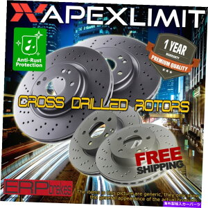 brake disc rotor 2009-2014̃tgA4NXh[^[́Aauditt quattro s w/ f-340mm Front & Rear 4 Cross Drilled Rotors for 2009-2014 Audi TT Quattro S W/ F-340mm