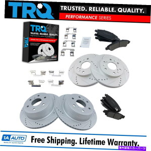 brake disc rotor TRQ�t�����g�����APOSI�Z���~�b�N�u���[�L�p�b�h���p�t�H�[�}���X�h�����X���b�g���[�^�[ TRQ Front & Rear Posi Ceramic Brake Pad & Performance Drilled Slotted Rotors