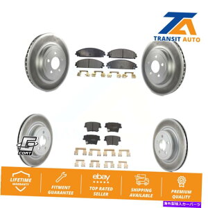 brake disc rotor hbW[dp̃tgAR[eBOfBXNu[L[^[ƃZ~^pbhLbg Front Rear Coated Disc Brake Rotors And Semi-Metallic Pads Kit For Dodge Charger