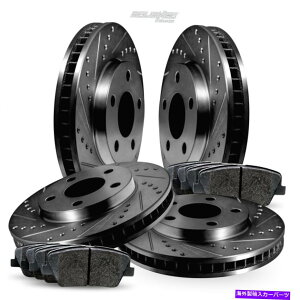 brake disc rotor �t���L�b�g�u���b�N�h�����X���b�g�X���b�g�u���[�L���[�^�[�f�B�X�N�ƃG�b�W�p�Z���~�b�N�p�b�h�AMKX Full Kit Black Drilled Slotted Brake Rotors Disc and Ceramic Pads For Edge,MKX�y���s�A���i