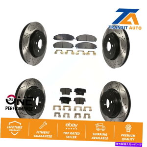 brake disc rotor tgAR[eBOhXbgXbgfBXNu[L[^[hbW[dpZ~bNpbhLbg Front Rear Coated Drill Slot Disc Brake Rotors Ceramic Pad Kit For Dodge Charge