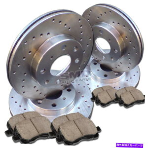 brake disc rotor A0371 FIT 2000 2001 FORD�t�H�[�J�X��SVT�N���X�h�����u���[�L���[�^�[�Z���~�b�N�p�b�h A0371 FIT 2000 2001 Ford Focus Non-SVT Cross Drilled Brake Rotors Ceramic Pads�y���s�A���i�z