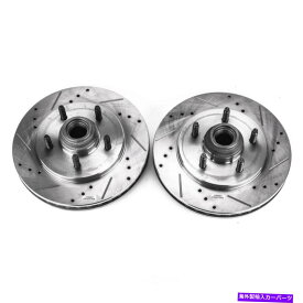 brake disc rotor ディスクブレーキローターセットフロントドリルとスロット付きブレーキローターペアフロントパワーストップ Disc Brake Rotor Set-Front Drilled and Slotted Brake Rotor Pair Front Power Stop