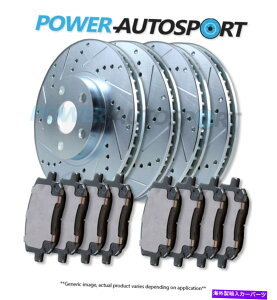 brake disc rotor �i�t�����g +���A�j�d���h�����X���b�g�X���b�g���b�L�u���[�L���[�^�[ +�Z���~�b�N�p�b�h56710pk (FRONT + REAR) POWER DRILLED SLOTTED PLATED BRAKE ROTORS + CERAMIC PADS 56710PK