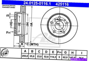 brake disc rotor Toyota Previa 43512-28060��2�{�̃u���[�L�f�B�X�N 2x ATE Brake Disc For TOYOTA Previa 43512-28060