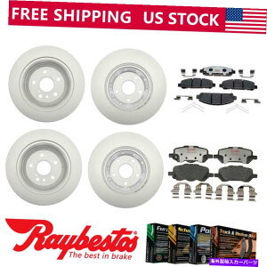 brake disc rotor 2009-2016̃g^xUtgAR[eBOu[L[^[ƃnCubhu[Lpbh For 2009-2016 Toyota Venza Front Rear Coated Brake Rotors & Hybrid Brake Pads