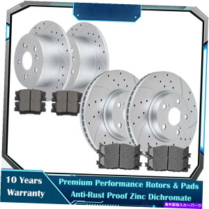 brake disc rotor tgAXbgtu[LfBXN[^[ƃpbhLbgtBbgg^JAoES350 Front Rear Slotted Brake Disc Rotors and Pads Kits Fit Toyota Camry AVALON ES350