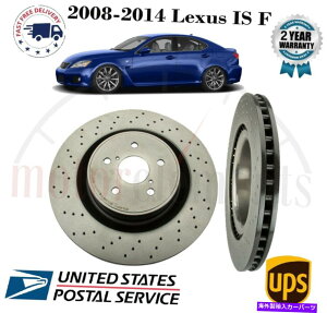 brake disc rotor 2008�N����2014�N�̃��N�T�X�̂��߂�2�̃t�����g�N���X�h�����R�[�e�B���OPVT���[�^�[��2�̃t�����g�N���X�Z�b�g Brembo Set of 2 Front Cross Drilled Coated PVT Rotors For 2008-2014 Lexus IS F�y