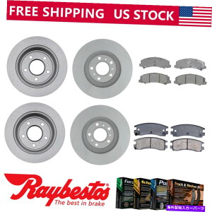 brake disc rotor 2006-2009�V�{���[�C���p���t�����g���A�R�[�e�B���O�u���[�L���[�^�[�ƃZ���~�b�N�p�b�h�Z�b�g Fits 2006-2009 Chevrolet Impala Front Rear Coated Brake Rotors & Ceramic Pad Set�y���s�A���i�z