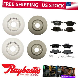 brake disc rotor 2010-2013}c_3tgAR[eBOu[L[^[ƃZ~bNpbh - CxXg Fits 2010-2013 Mazda 3 Front Rear Coated Brake Rotors & Ceramic Pads - Raybestos