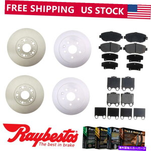 brake disc rotor Fits Lexus GS300 2000 1999 1998�t�����g���A�R�[�e�B���O�u���[�L���[�^�[�ƃZ���~�b�N�p�b�h�Z�b�g Fits Lexus GS300 2000 1999 1998 Front Rear Coated Brake Rotors & Ceramic Pad Set�y���s�A���i�z