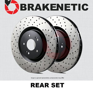 brake disc rotor tg +Au[L[^[u[L[^[pbhLfbNcts 2003-2007ph [REAR SET] BRAKENETIC PREMIUM Cross DRILLED Brake Disc Rotors BNP34103.CD