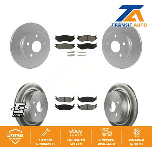 brake disc rotor 2002�N�N2004�N�N�̃g���^�J�����h�������h�����p2x�t�����g2x���A���A�u���[�L���[�^�[ Front Rear Coated Disc Brake Rotors And Semi-Metallic Pad Kit For Dodge Ram 1500�y���s�A���i�z
