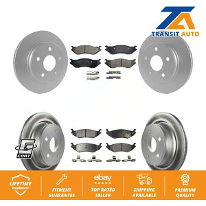 brake disc rotor STOPTECH 126.33138CSR SPORT CRYO Front Rear Coated Disc Brake Rotors And Semi-Metallic Pad Kit For Dodge Ram 1500