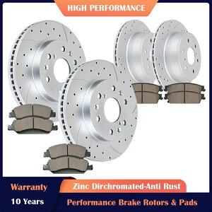 brake disc rotor Lexus GX460 2010-2019 Lear Brake Kit S6 -Bluestuff for Lexus GX460- Front Rear Brake Rotors and Pads for Chevy Suburban 1500 GMC Yukon Brakes Kits