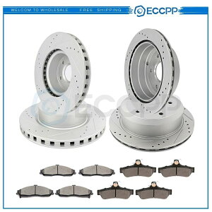 brake disc rotor hkc4898.544z For Pontiac GTO 05 - 06 Front And Rear Brake Rotors & Metallic Pads Drill Slot�y���s�A���i�z