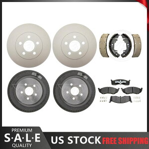 brake disc rotor 1996N2000Ñv}X{CW[R[eBOu[L[^[pbh +u[LhV[Y Fits 1996-2000 Plymouth Voyager Coated Brake Rotors & Pads + Brake Drums & Shoes