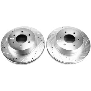 brake disc rotor JBR1754XPR PowerStop�u���[�L�f�B�X�N2�փZ�b�g���Y�^�C�^��XD 2016-2022�̃t�����g JBR1754XPR Powerstop Brake Discs 2-Wheel Set Front for Nissan Titan XD 2016-2022�y���s�A���i�z