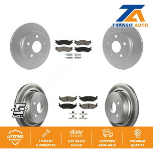 brake disc rotor hkc5174.418b Front Rear Coated Disc Brake Rotors & Ceramic Pad Kit For Dodge Durango Ram 1500�y���s�A���i�z