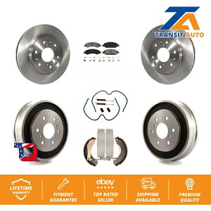 brake disc rotor ebcu[LS5KF1205S5 Front Rear Brake Rotors Semi-Metallic Pad Drum Kit (7Pc) For Chevrolet Silverado
