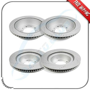 brake disc rotor StopTechXbgedDRILLILD SPORT BRAKE ROTOR -ST127.35069L Front And Rear Drilled & Slotted Brake Rotors Kit Fits 2016 Toyota Land Cruiser