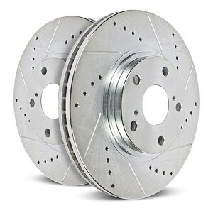 brake disc rotor [AZbg] Brakenetic Premium Cross Drilled Brake Rotors ISF IS-F BNP44163.DS Power Stop Brake Rotors For Infiniti QX60 2014-2019 Front Drilled & Slotted Pair