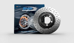 brake disc rotor f+rv~A[^[2008NN2015NN̓Yf-disc 350mm̃Z~bN SHW for 18-21 BMW M5 4.4L Right Front Cross-Drilled Lightweight Brake Rotor