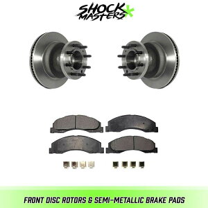 brake disc rotor rr Front Disc Rotors & Semi-Metallic Brake Pads for 2008-2018 Ford E-350 Super Duty�y���s�A���i�z