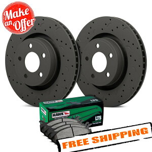 brake disc rotor 2000N2007 Hawk Talon LTS Drilled & Slotted Rear Brake Kit for 11-15 Jeep Grand Cherokee