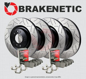 brake disc rotor �N���C�X���[300���h�b�W�̏[�d��}�O�i���p���[�X�g�b�v�t�����g�f�B�X�N���[�^�[css [F&R] BRAKENETIC PREMIUM GT SLOT Brake Rotors + POSI QUIET Ceramic Pads BPK90255�y���s�A���i�z