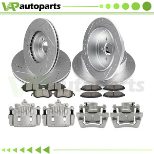 brake disc rotor 2009-2010XotHX^[̃tgAu[LLp[[^[ƃZ~bNpbh Front & Rear Brake Calipers Rotors And Ceramic Pad For 2009-2010 Subaru Forester