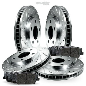 brake disc rotor [�t�����g +���A] Brakenetic Premium Cross Drilled Brake Discortors BPRS71112 Full Kit Drilled Slotted Brake Rotors and Ceramic Pads For 2012-2014 Ford F-150�y���s�A���i�z