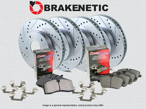 brake disc rotor [tg +A] Brakenetic Premium Cross Drilled Brake Discortors BPRS71417 [F&R] BRAKENETIC SPORT Drill Slot Brake Rotors +POSI QUIET CERAMIC Pads BSK82779