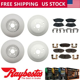 brake disc rotor 2010-2014スバルアウトバックフロントリアキットコーティングブレーキローターとセラミックパッド Fits 2010-2014 Subaru Outback Front Rear Kit Coated Brake Rotors & Ceramic Pads