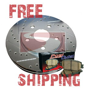 brake disc rotor �iF��R�j�h�����X���b�g�u���[�L���[�^�[ + S80�p�̐Â��ȃZ���~�b�N�p�b�hw/316mm (F&R) Drill Slot Brake Rotors + POSI QUIET Ceramic Pads for S80 w/316mm�y���s�A���i�z