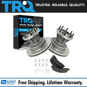 brake disc rotor F350�s�b�N�A�b�v�g���b�N�p��TRQ�t�����g�v���~�A���Z�~���^���b�N�f�B�X�N�u���[�L�p�b�h���[�^�[�L�b�g TRQ Front Premium Semi Metallic Disc Brake Pad Rotor Kit for F350 Pickup Truck�y���s�A��