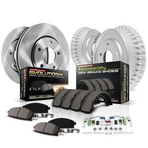 brake disc rotor �p���[�X�g�b�vKOE15019DK 1�N���b�N�f�C���[�h���C�o�[�p�b�h/���[�^�[/�h�������V���[�L�b�g�̃A�|���p Power Stop KOE15019DK 1-Click Daily Driver Pad/Rotor/Drum & Shoe Kits for APOLLO�y���s�A���i